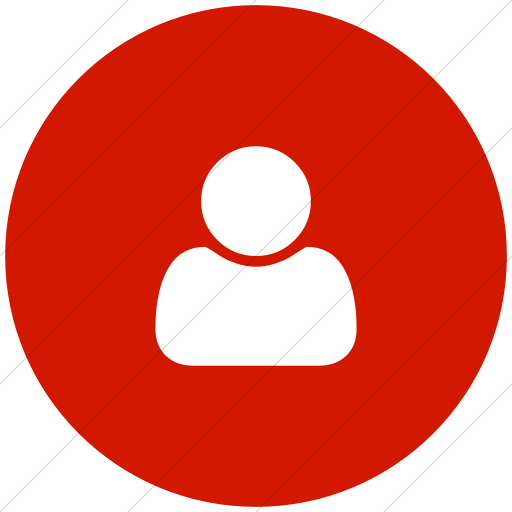 Flat Circle White On Red Bootstrap Font Awesome User Icon