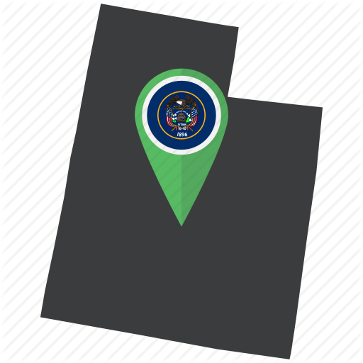American, Flag, Map, Navigation, Pin, State, Utah Icon