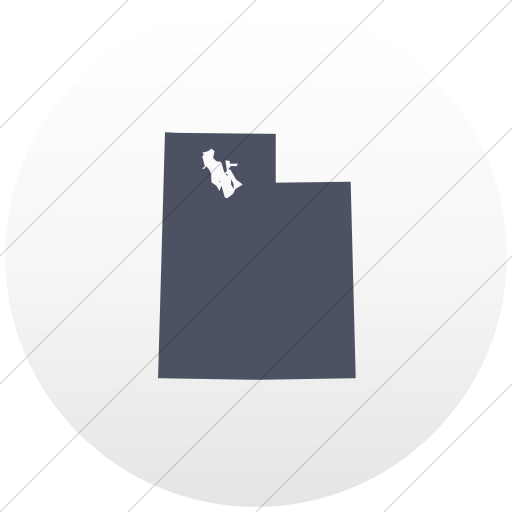Flat Circle Blue Gray On White Gradient Us States Utah Icon