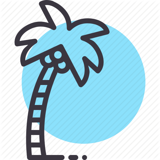 Beach, Coconut, Plantation, Summer, Tourism, Trees, Vacation Icon