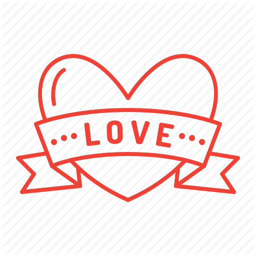 Heart, Love, Ribbon, Valentine, Valentine's Day Icon