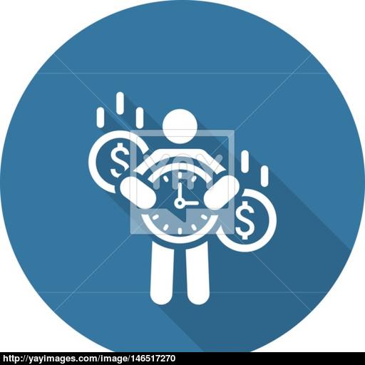 Value Of Time Icon Flat Design Vector