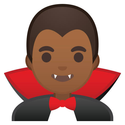 Man Vampire Medium Dark Skin Tone Icon Noto Emoji People Stories