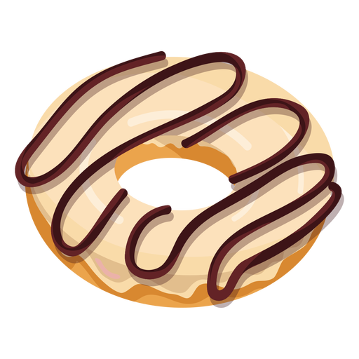 Vanilla Chocolate Doughnut Illustration