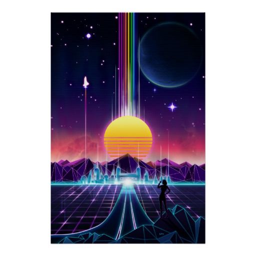 Neon Sunrise Poster In Good Times