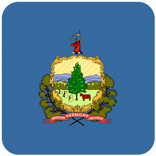 American, Curved, Flag, Rounded, Square, State, Vermont Icon