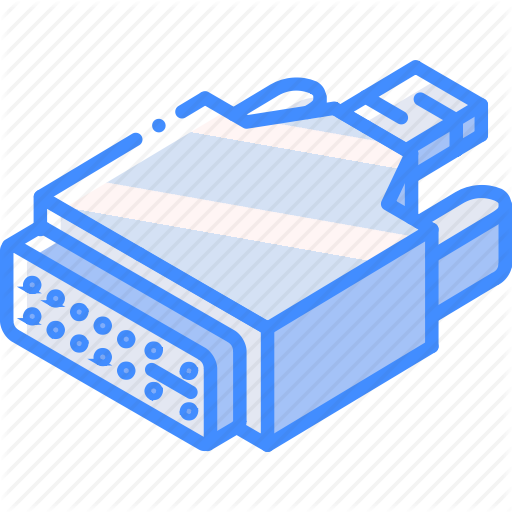 Connection, Iso, Isometric, Tech, Technology, Vga Icon