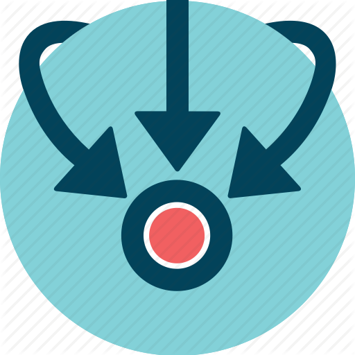 Arrows, Destiny, Flow, Inward, Target Icon