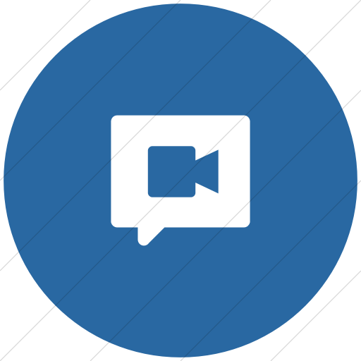 Flat Circle White On Blue Foundation Comment Video Icon