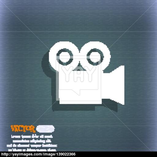 Video Camera Icon Symbol On The Blue Green Abstract Background