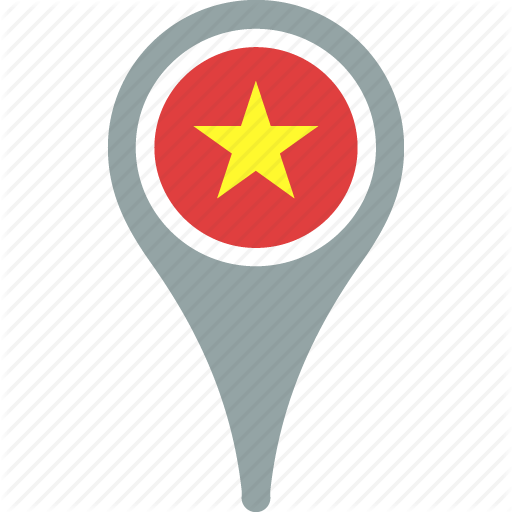 Country, Flag, Map, Pin, Vietnam Icon