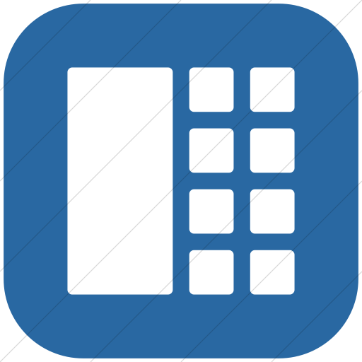 Flat Rounded Square White On Blue Layouts Rounded