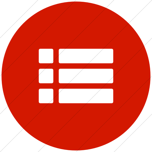 Flat Circle White On Red Layouts Rounded Short List