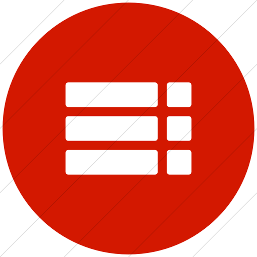 Flat Circle White On Red Layouts Rounded Short List