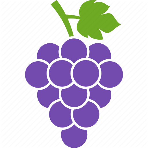 Berries, Grape, Grapes, Leaf, Purple, Vineyard, Wine Icon