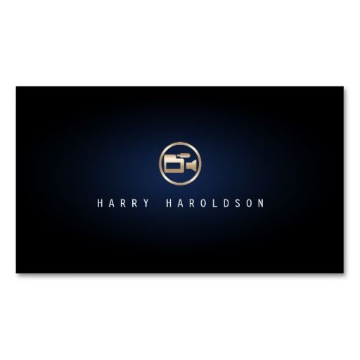Camera Operator Elegant Camera Icon Blue Glow Business Card