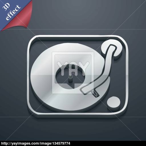 Gramophone, Vinyl Icon Symbol Style Trendy, Modern Design