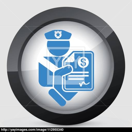 Policeman Fine Icon Vector