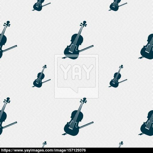 Violn Sign Seamless Pattern With Geometric Texture Vector