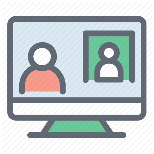 Monitor, Video Call, Video Chat, Video Conference, Voice Chatting Icon