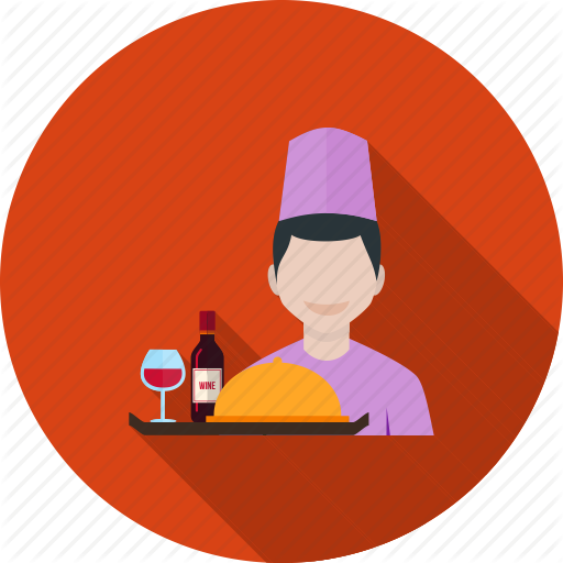 Hotel, People, Restaurant, Service, Staff, Tray, Waiter Icon
