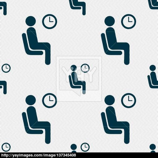 Waiting Icon Sign Seamless Pattern With Geometric Texture Vector