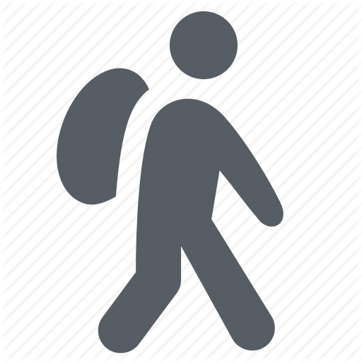 Backpack, Hiking, Man, People, Walking Icon