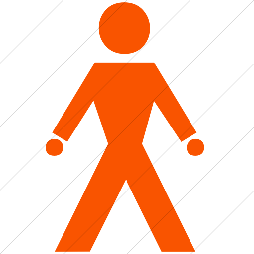Simple Orange Classica Walking Man Icon
