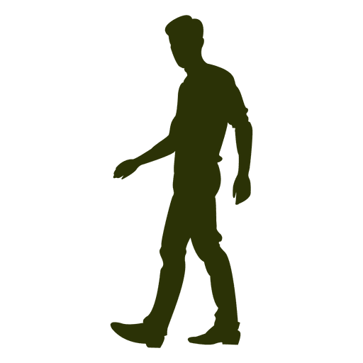 Man Walking And Looking Silhouette