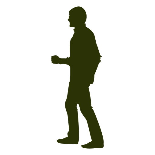 Man Walking Silhouette Closed Fist