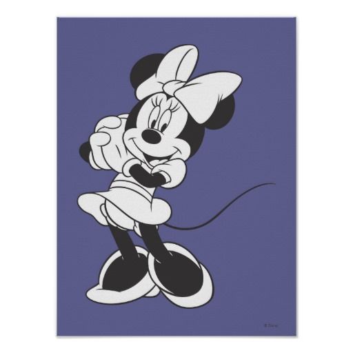 Classic Minnie Black And White Poster Walt Disney Poster