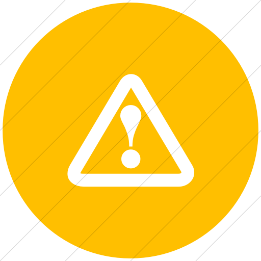Flat Circle White On Yellow Classica Hazard Warning Icon