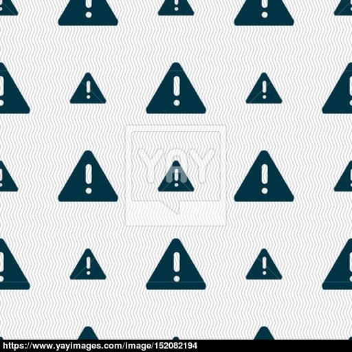 Exclamation Mark, Attention Caution Icon Sign Seamless Pattern