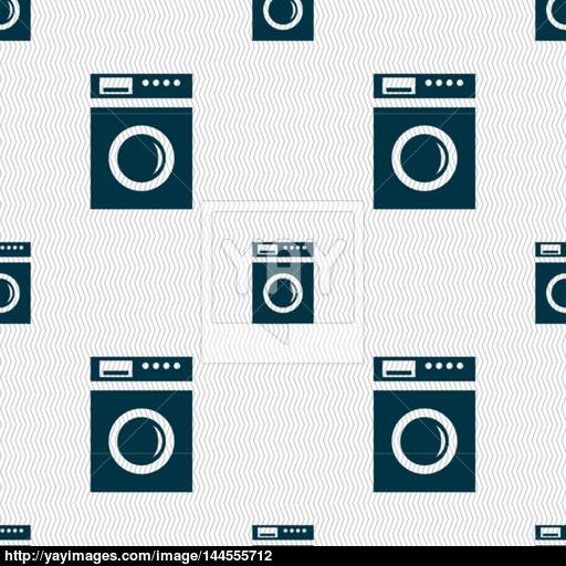 Washing Machine Icon Sign Seamless Abstract Background