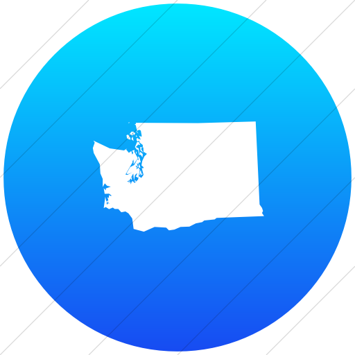 Flat Circle White On Ios Blue Gradient Us States