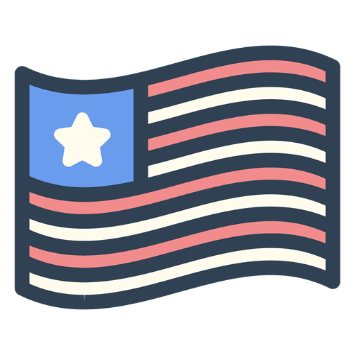 United States Flag Stroke Icon