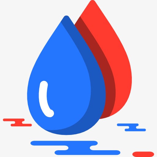 Droplets Drops Icon, Blue Water Drop, Red Water Drop, Water