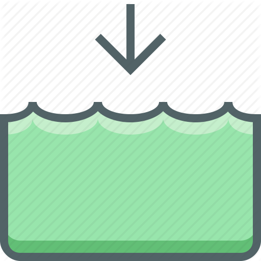 Down, Level, River, Sea, Tide, Water Icon