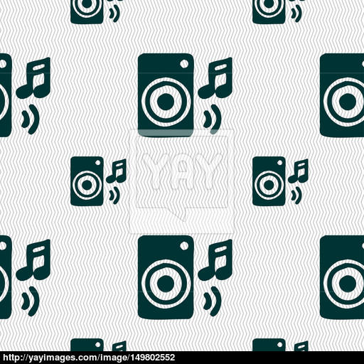 Music Column, Disco, Music, Melody, Speaker Icon Sign Seamless