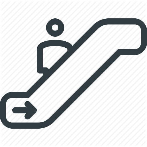 Escalator, Find, Map, Sign, Up, Wayfinding Icon