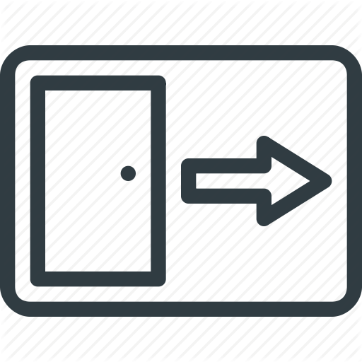 Exit, Find, Sign, Wayfinding Icon