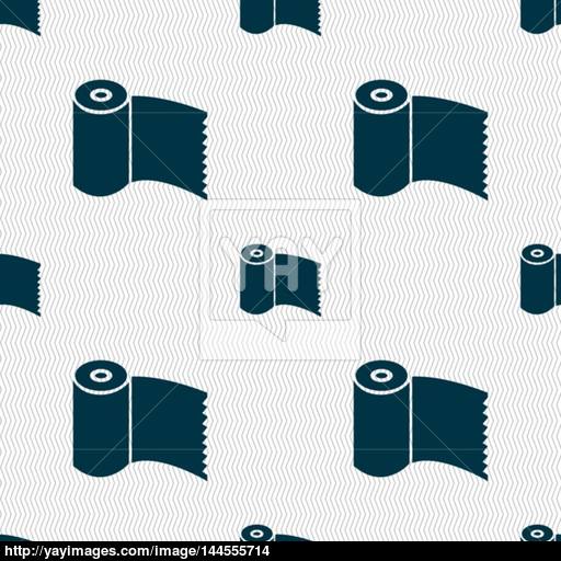 Toilet Paper, Wc Roll Icon Sign Seamless Abstract Background