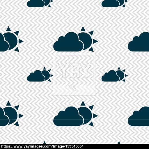 Weather Icon Sign Seamless Pattern With Geometric Texture Vector