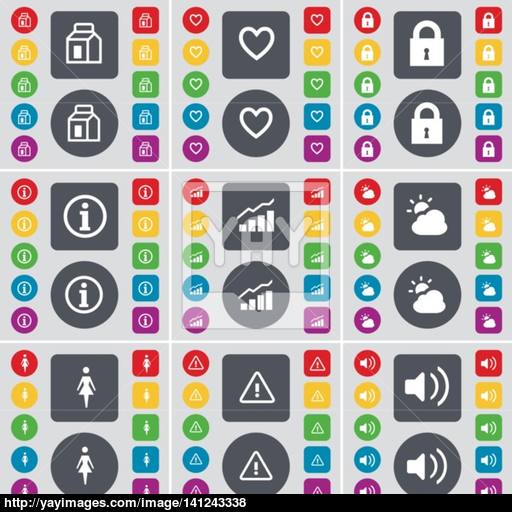 Packing, Heart, Lock, Information, Graph, Weather, Silhouette