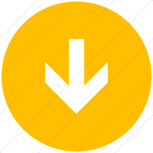 Flat Circle White On Yellow Aiga Down Arrow Icon