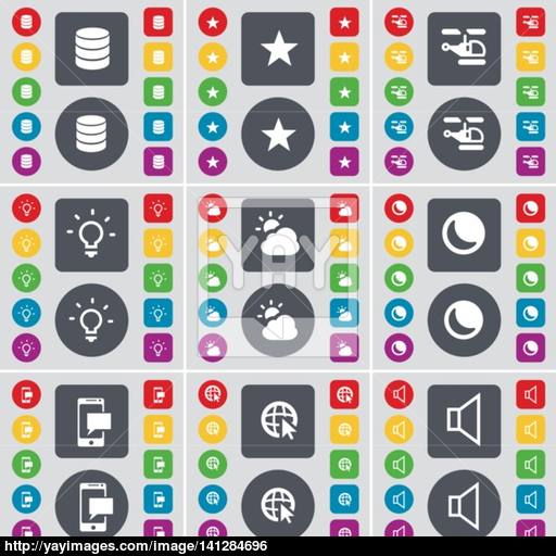 Database, Star, Helicopter, Light Bulb, Cloud, Moon, Sms, Web