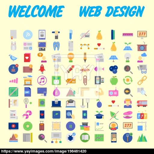 Set Of Flat Style Education Icons, Vector Vector