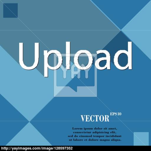 Upload Icon Symbol Flat Modern Web Design With Long Shadow