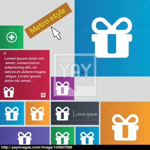 Gift Icon Sign Buttons Modern Interface Website Buttons