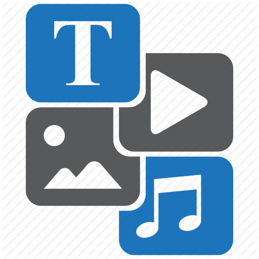 Content, Development, Image, Sound, Text, Video, Web Icon